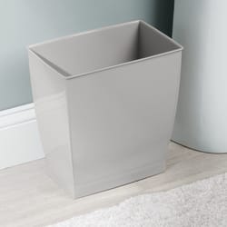 iDesign Mono 2.5 gal Gray Plastic Rectangular Wastebasket