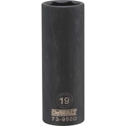 DeWalt 19 mm X 1/2 in. drive Metric 6 Point Deep Impact Socket 1 pc