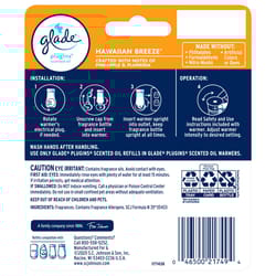 Glade Plug-Ins Hawaiian Breeze Scent Air Freshener Oil Refill 1.34 oz Liquid 2 pk