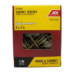 Ace No. 8 X 3 in. L Phillips Coarse Cabinet Screws 95 pk