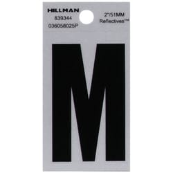 HILLMAN 2 in. Reflective Black Vinyl  Self-Adhesive Letter M 1 pc