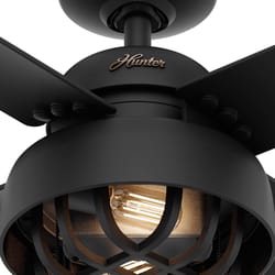 Hunter Spring Mill 52 in. Matte Black LED Indoor and Outdoor Ceiling Fan