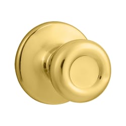 Kwikset Tylo Polished Brass Passage Lockset 1-3/4 in.