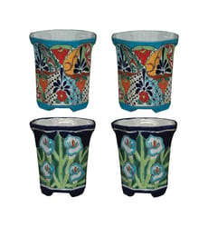 Avera Products Talavera 8.25 in. H X 8.5 in. W Ceramic Planter Set Multicolored