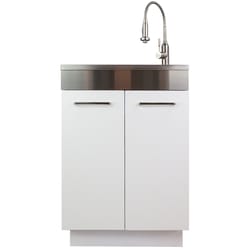 Transolid 23.6 in. W X 19.7 in. D Freestanding Stainless Steel Laundry Sink with Cabinet