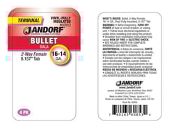 Jandorf Insulated Wire Female Bullet Clear 4 pk
