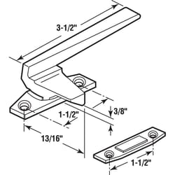 Prime-Line 3.5 in. L Die-Cast Bronze Zinc Right Casement Locking Handle 1 pk