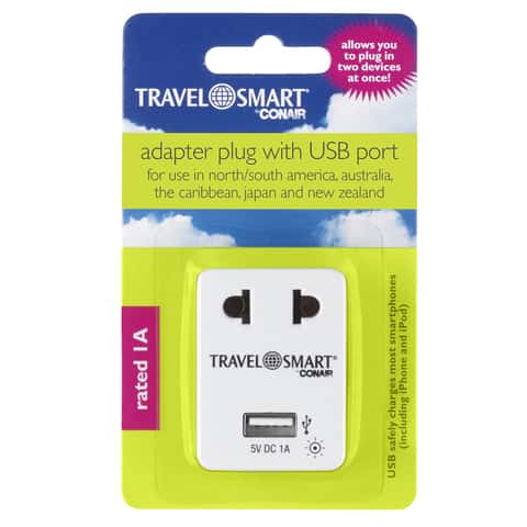 Travel Smart by Conair All-in-One Adapter with USB Port