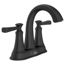 American Standard Glenmere Matte Black Traditional Two-Handle Bathroom Sink Faucet 4 in.