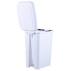 Superio Brand 10 L White Plastic Slim Pedal Step-On Trash Can
