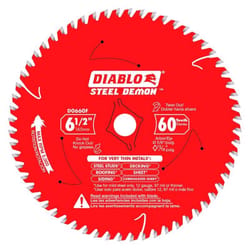 Diablo Steel Demon 6-1/2 in. D X 5/8 in. TiCo Hi-Density Carbide Circular Saw Blade 60 teeth 1 pk