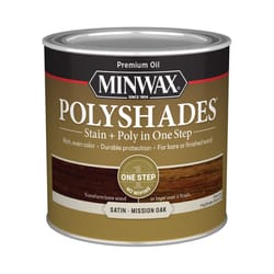 Minwax PolyShades Semi-Transparent Satin Mission Oak Oil-Based Stain/Polyurethane Finish 1/2 pt