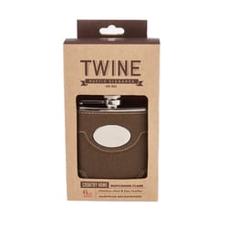 Twine Country Home 6 oz Multicolored Leather/Stainless Steel Flask