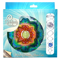 Spinfinity Designs Multi-color Stainless Steel 6.5 in. Glow Mandala Mini Set Outdoor Spinner
