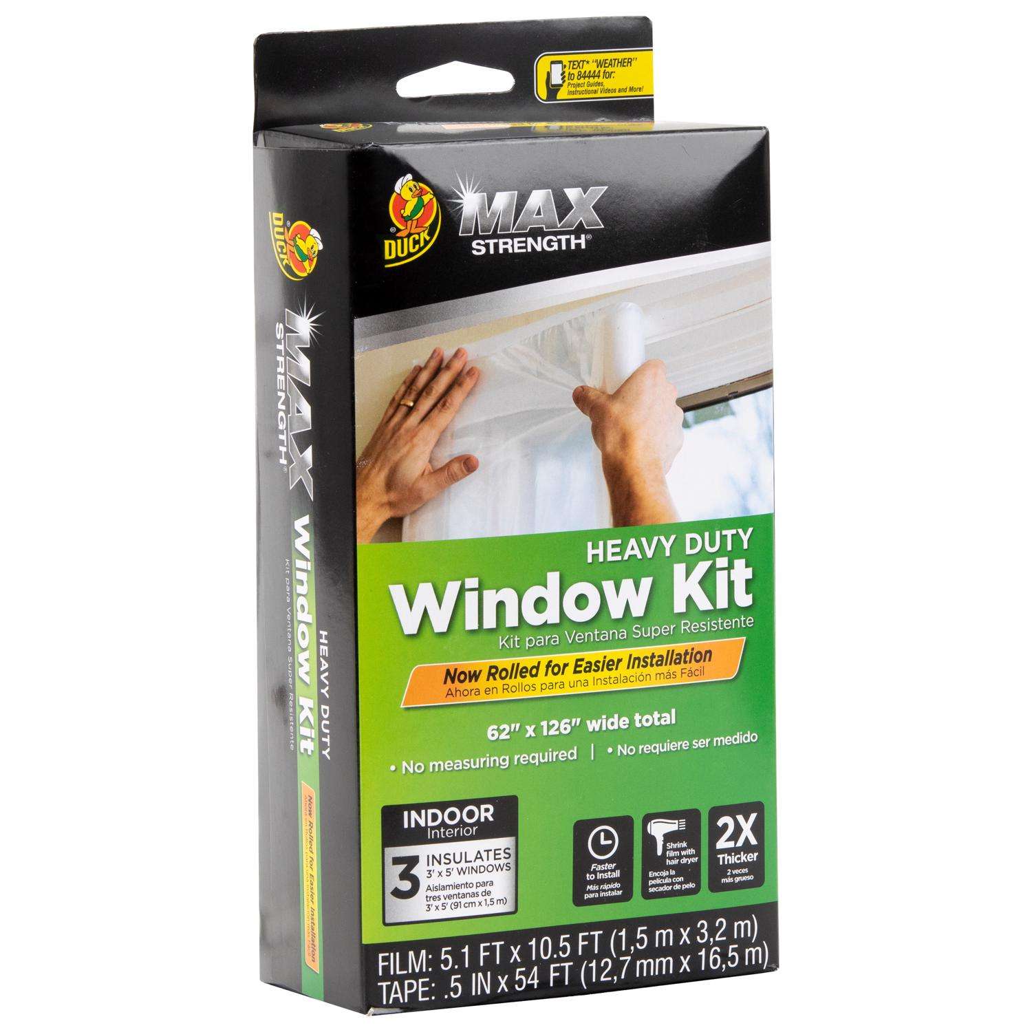 Duck Max Strength Clear Indoor Window Film Insulator Kit 62 in. W X 126