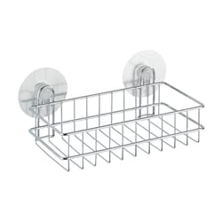 Wenko Static-Loc Chrome Silver Shower Caddy Wall Shelf