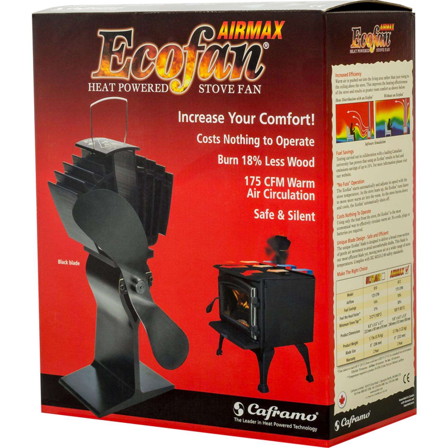 Ecofan AirMax Aluminum Heat Powered Wood Stove Fan - Ace Hardware