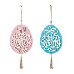 Glitzhome Easter Eggs Hanging Sign Metal 2 pc