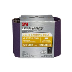 3M Sandblaster 18 in. L X 3 in. W Ceramic Sanding Belt 120 Grit Fine 1 pk