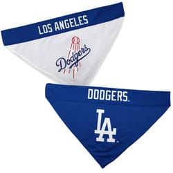 Pets First Blue/White Los Angeles Dodgers Cotton/Nylon Dog Collar Bandana Small/Medium