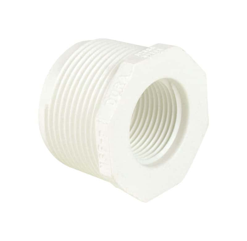 Dura Schedule 40 1/2 in. MIPT x 3/8 in. Dia. FIPT PVC Reducing Bushing ...