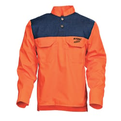STIHL S Long Sleeve Men's Collared Orange/Blue Denim Work Shirt