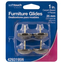 Softtouch Gray 1 in. Nail-On Plastic Chair Glide 4 pk