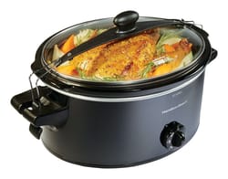 Hamilton Beach Stay or Go 6 qt Black Metal Slow Cooker