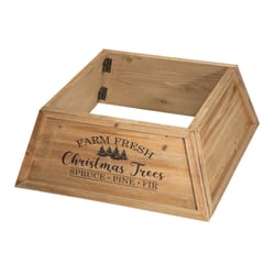 Glitzhome Natural Farmhouse Rustic Tree Collar 11 in.