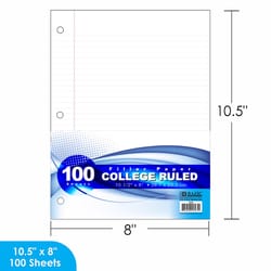 Bazic Products 10-1/2 in. W X 8 in. L College Ruled Filler Paper 100 sheet
