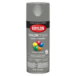 Krylon ColorMaxx Gloss Classic Gray Paint + Primer Spray Paint 12 oz.