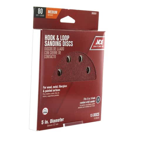 2″ Screw-Lok Aluminum Oxide Sandpaper Discs with Holes, 24, 40, 80