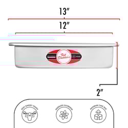 Fat Daddio's 12 in. W X 18 in. L Cake Pan Silver 1 pc