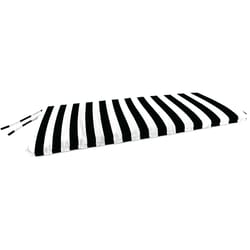 Jordan Manufacturing Black/White Cabana Stripe Polyester Bench Cushion 3.5 in. H X 18 in. W X 48 in.