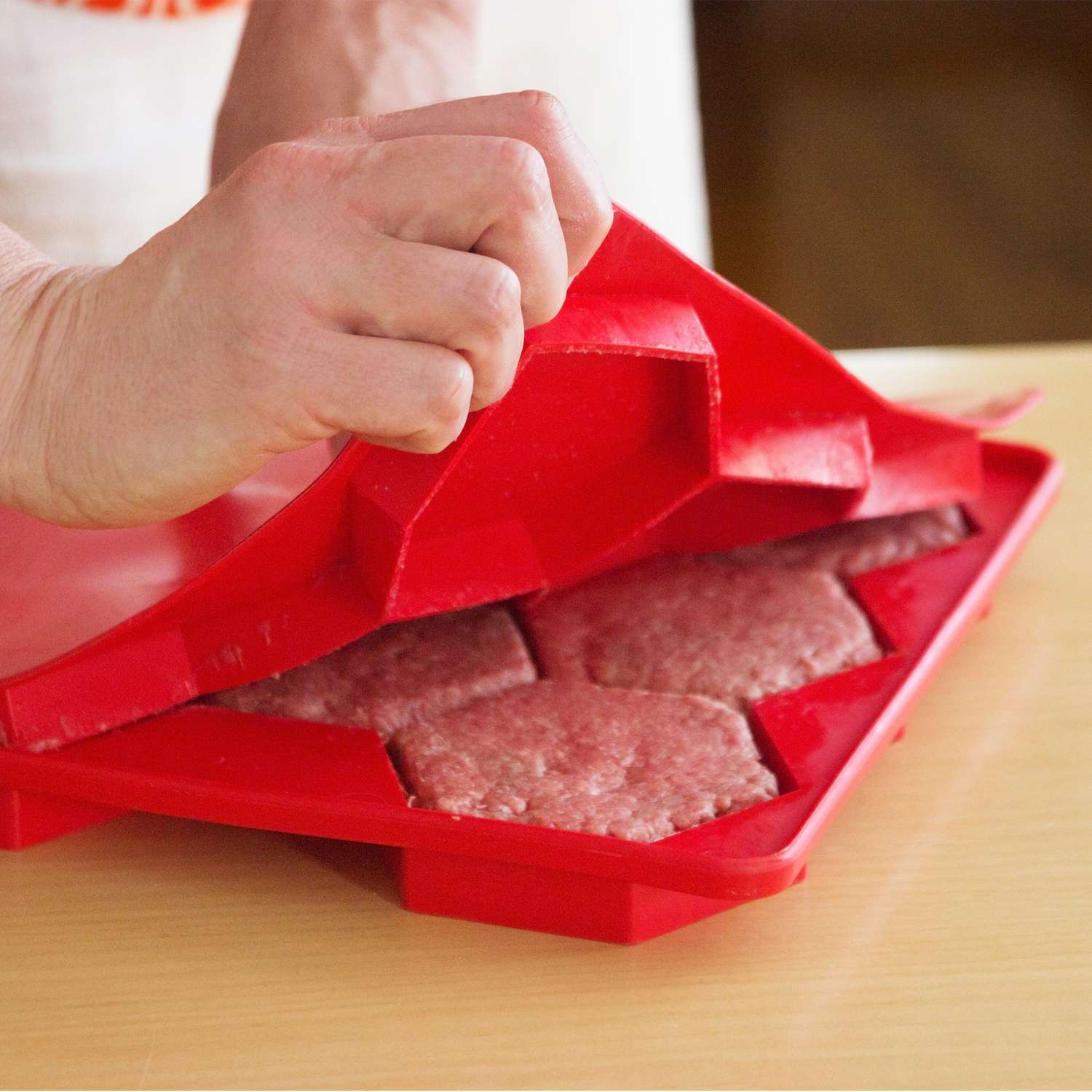 Shape and Store 10 in. W X 11 in. L Red Plastic Burger Press