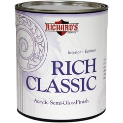 Richard's Paint Rich Classic Semi-Gloss Deep Base Interior/Exterior Paint Exterior and Interior 1 qt