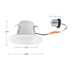 Globe Electric Duo Bright Energy Star White 4 in. W Plastic LED Retrofit Recessed Lighting 10 W