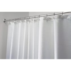 iDesign White Polyester Carlton Shower Curtain