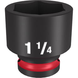 Milwaukee Shockwave 1-1/4 in. X 1/2 in. drive SAE 6 Point Standard Impact Socket 1 pc