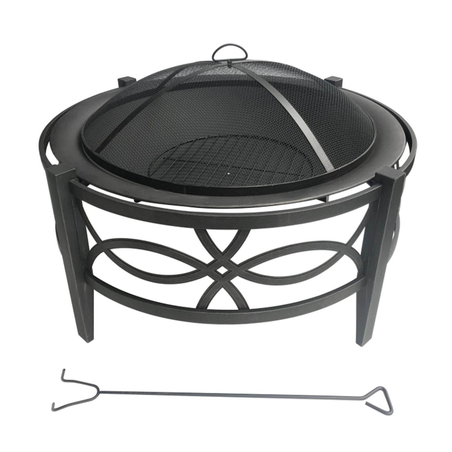 Living Accents Round Wood Fire Pit 22 In H X 35 In W X 35 In D Steel   D1f167d7 5aa0 45ca 8584 5fcb180c170e