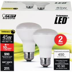 Feit Performance R20 E26 (Medium) LED Bulb Soft White 45 Watt Equivalence 2 pk