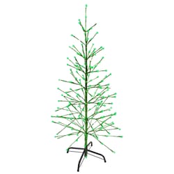 Holiday Bright Lights LED Green Twig Tree 48 in. Yard Decor