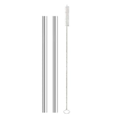 Harold Import Silver Stainless Steel Straws