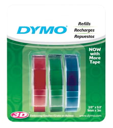 Dymo Self-Adhesive 3/8 in. W X 9.8 ft. L Blue/Green/Red Embossing Label Maker Tape