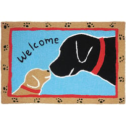 Jellybean 20 in. W X 30 in. L Multi-Color Welcome Dogs Polyester Accent Rug