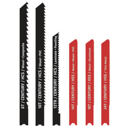 Century Drill & Tool 3 in. High Speed Steel Universal Jig Saw Blade Set Assorted TPI 6 pk