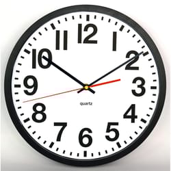 Tempus 13 in. L X 13 in. W Indoor Classic Analog Wall Clock Plastic Black