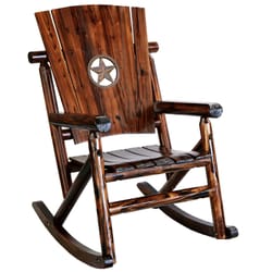 Leigh Country Char-Log Medallion Brown Wood Frame Star Rocking Chair