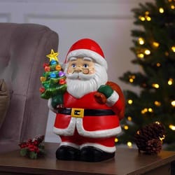 Mr. Christmas LED Ceramic Santa Claus with Tree Table Decor 9.25 in.