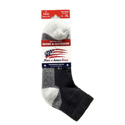 Made In America Socks Men's L/XL Ankle Socks Black/Gray